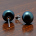 FEIGE 9.5-10mm Freshwater Black Pearls 925 Sterling Silver Retro Style Pearl Stud Earrings F Women Brincos Fine Jewelry