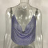 GACVGA 2018 Handmade Crystal Tank Top Sexy Backless Summer Beach Women Crop Top Halter Camis Metal Bralette Ladies Croped Tops