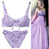 Underwear set transparent sexy lace bra set plus size Women gauze embroidery ultra-thin lingerie bra and panty set