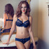 Underwear set transparent sexy lace bra set plus size Women gauze embroidery ultra-thin lingerie bra and panty set