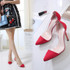 GENSHUO 2017 Women Sexy Valentine Pointed Toe Stiletto High Heels Shoes Ladies Wedding Dress Bridal Designer Pumps Zapatos Mujer