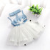 New Princess Baby Girl's Kids Denim Sleeveless Tops Tulle Tutu Mini Dresses