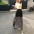 Fashion Summer Women Skirt Sexy Transparent Long Skirt Ladies Solid NETTING Mesh Skirts Stylish Jupe Skirts