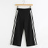 High Quality 2017 Fashion Women Calf-Length Wide Leg Pants Elastic High Waist Side Striped Trousers Women Pants pantalon femmes