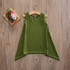 NSummer 2017 New Baby Girls Kid Summer Pure Color Sundress Sleeveless Irregular Short Vest Dress Clothes 2-7Y
