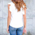 Fashion Women Blouse Ruffles Short Sleeve Shirt Women Tops Femme blouses 2017 Casual O-Neck blusas White Ladies Top camisa mujer