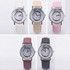 watches women fashion watch 2016 brand PU Leather Alarm clock printing Analog Quartz Vogue Wrist Watches lady hours reloj muje