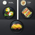 Japanese and western food steak dishes Flat ceramic Dishes Cutlery large disc Creative dish Household Black ramen sushi plate