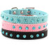 Factory Price! Small Pet Dog Velvet PU Leather Collar Puppy Cat Crystal Rhinestone Neck Strap