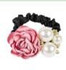 Elastic Hair Bands Women Satin Ribbon Rose Flower Jewelry Hairband Headband Ponytail Holder Hair Band Girls Hair Accessories