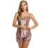 Ekouaer Sexy Patchwork Pajamas Set Sleepwear Summer Shorts Sets Satin Pajama Lingerie Nightgown Spaghetti Strap Sexy Pajamas