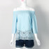 Off shoulder Hollow Out White Lace Blouse Tops Shirts Sexy Women Loose Slash Neck Flare Sleeve Summer Shirts Autumn Blusas X0318