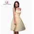 Grace Karin 2017 Cheap Bridesmaid Dress Gown Yellow Knee Length Short Bridesmaid Dresses Chiffon Sweetheat Party Prom Dresses