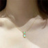 18K Gold Oval Cut  Natural Diamond Opal Elegant Cat Pendant Necklace