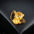 18K Gold Diamond Sapphire Round Cut Natural Opal 13X15MM Monkey Pendant Necklace