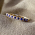 18K Gold Natural Ruby & Sapphire 0.215ct Gemstone Vintage Half Eternity Ring