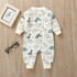 Baby Cute Cartoon Dino Printed Long Sleeve Rompers