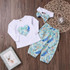 Baby Girls Bow Printed Top & Pants & Headband Toddler Girls Wholesale