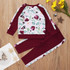Girls Rose Printed Long Sleeve T-shirt & Pants Girl Boutique Clothing Wholesale