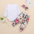 Baby Daddy's Little Girl Long Sleeve Romper & Floral Printed Pants & Headband Baby Outfits