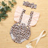 Baby Girls Leopard Printed Ruffled Romper & Headband Baby Boutique Clothing Wholesale