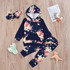 Baby Girls Floral Print Hooded Top & Pants & Headband Toddler Girls Wholesale