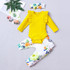 Baby Girls Long Sleeve Romper & Floral Pants & Headband Baby Wholesale