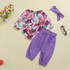 Baby Girls Floral Printed Romper & Trousers & Headband Wholesale Baby
