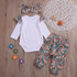 Baby Girls Long Sleeve Romper & Pants & Headband Wholesale Baby Cloths