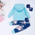 Baby Girls Floral Printed Hooded Top & Pants & Headband Wholesale Clothing Baby