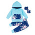 Baby Girls Floral Printed Hooded Top & Pants & Headband Wholesale Clothing Baby