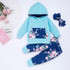 Baby Girls Floral Printed Hooded Top & Pants & Headband Wholesale Clothing Baby