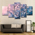 Wall Art Poster 5 Panel Flower Canvas HD Print Painting Modular Pictures