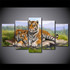 5 Piece Tiger Art Animal Poster Wall Pictures Living Room Wall Art Canvas Painting