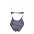 Women Striped Push Up Polyester Bodysuit One Piece Swimsuit
