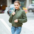 Women Zipper Long Sleeve Stand Collar Cotton-padded Bomber jackets