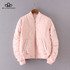 Women Zipper Long Sleeve Stand Collar Cotton-padded Bomber jackets