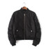 Women Zipper Long Sleeve Stand Collar Cotton-padded Bomber jackets