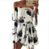Casual Floral Print Loose Off the Shoulder Flare Sleeve Boho Women Mini Dress