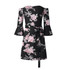 Casual Floral Print Loose Off the Shoulder Flare Sleeve Boho Women Mini Dress