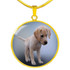 LABRADOR PUPPY LUXURY NECKLACE WITH CIRCLE CHARM