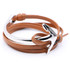 Half curve Anchor brown leather bracelet
