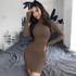 Turtleneck Long Sleeve Knit Dress