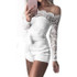 Sexy Off Shoulder Lace White Playsuits Women Bodycon Long Sleeve Jumpsuit Bodysuit Ladies Overalls Shorts Rompers