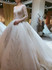 onlybridals Vintage shiny wedding long sleeve v-neck lace applique wedding dress