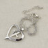 Women Silver Plated  Cross Heart Love Crystal Pendant Necklace