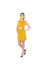 Robe dorée sans manches à taille découpée et nouée