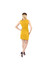Robe dorée sans manches à taille découpée et nouée