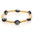 Evil Eye Bracelet For Women Golden Beaded Jewelry Elastic Bangles