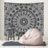 Black Mandala Indian Tapestry Wall Hanging Bohemian